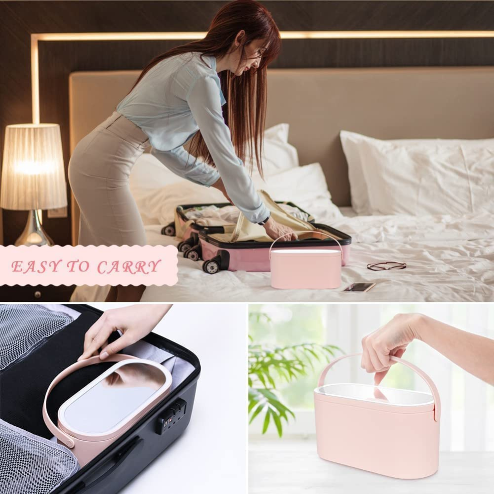 Portable Makeup Organiser with LED Mirror